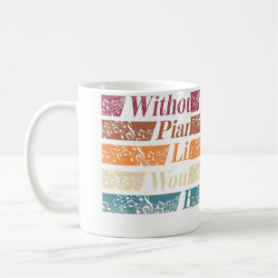 Taza De Café Pianista Tocador de Piano Teclado Sin Piano