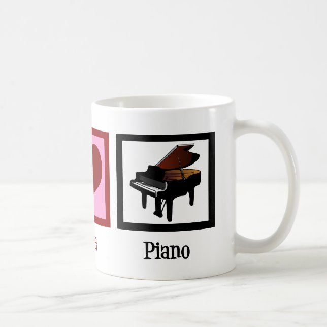 Taza De Café Piano de amor por la paz (Derecha)