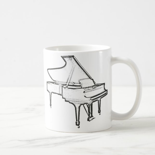 Taza De Café Piano de cola "dibujo " (Derecha)