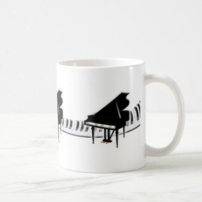 Taza De Café Piano de cola y teclado (Derecha)