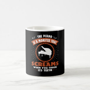 Taza De Café Piano - El Piano Es Un Monstruo Con Dientes