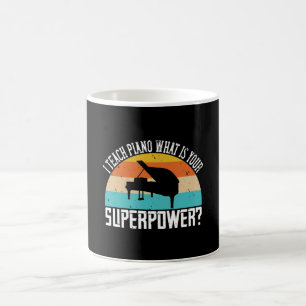 Taza De Café Piano - Enseño Piano. ¿Tu Super Poder?
