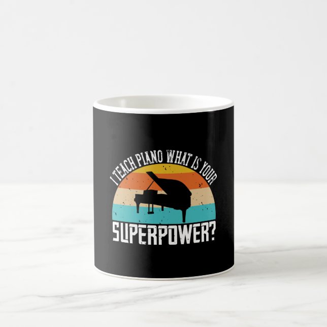 Taza De Café Piano - Enseño Piano. ¿Tu Super Poder? (Centro)