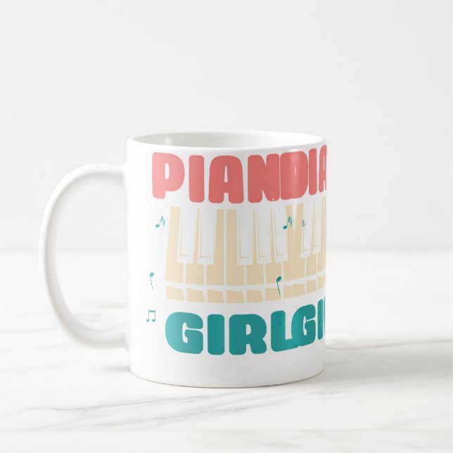 Taza De Café Piano Girl Piano Player Jazz Instrument Music Funn (Izquierda)