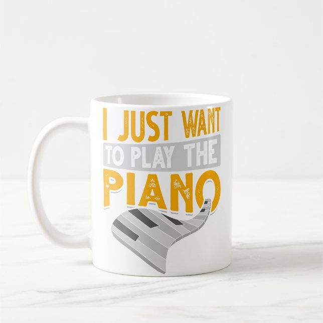 Taza De Café Piano Keyboard Classical Music Pianist Musician Fu (Izquierda)