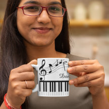 Piano Music Notes Script Name Black White