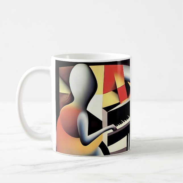 Taza De Café Piano Player - Arte de aerógrafo (Izquierda)