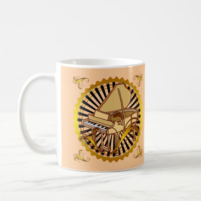 Taza De Café Piano Swirls (Izquierda)