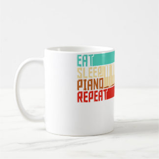 Taza De Café Piano Vintage Come Duerme Repite