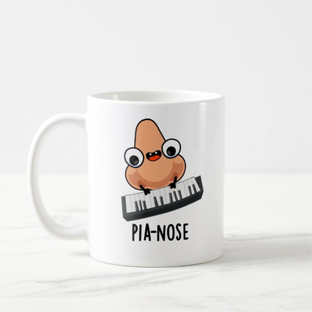 Taza De Café Pianose Funny Piano Nose Pun (Izquierda)