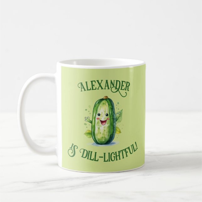 Taza De Café Pickle de Personalizado verde lindo (Izquierda)