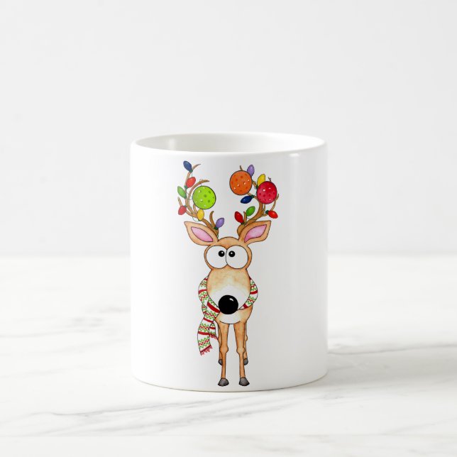 Taza De Café Pickleball Christmas Reindeer (Centro)