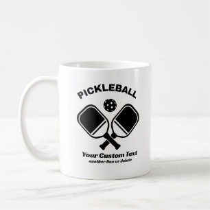 Taza De Café Pickleball Club Paddle & Ball Personalizado