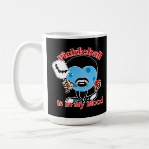Taza De Café Pickleball Está En Mi Sangre Bola Azul Vampiro