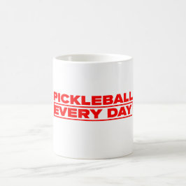 Taza De Café Pickleball Every Day - Red Logo - White Mug
