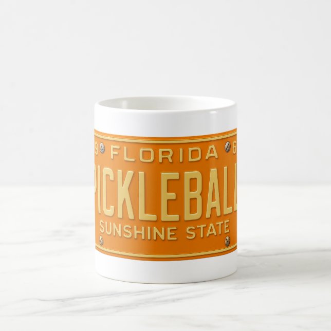 Taza De Café Pickleball Fanatic - Retro Florida License Plate (Centro)