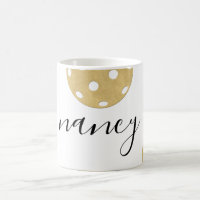 Pickleball Moda de oro Nombre personalizado Mug