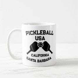 Taza De Café Pickleball Paddle Ball Santa Barbara CA Personaliz