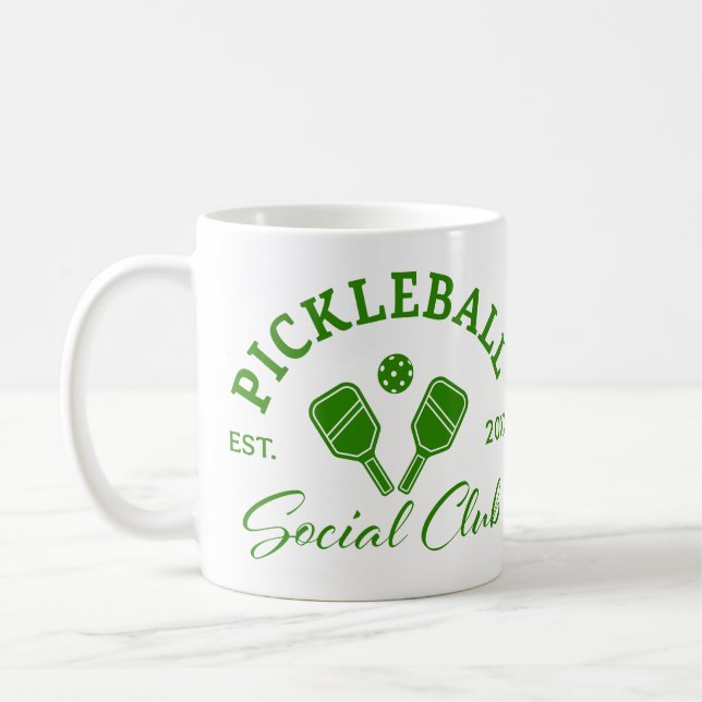 Taza De Café Pickleball Social Club Mug Custom EST Year (Izquierda)
