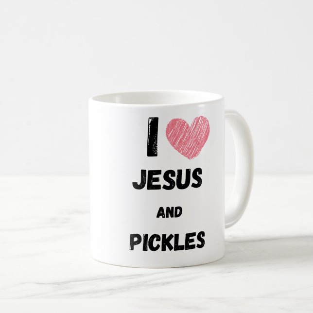 Taza De Café Pickles y Jesús Religiosos (Anverso derecho)