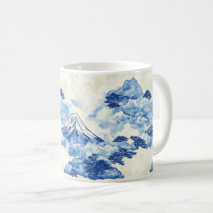 Taza De Café Pico de Nube Azul Tranquilizante Paisaje Nevado