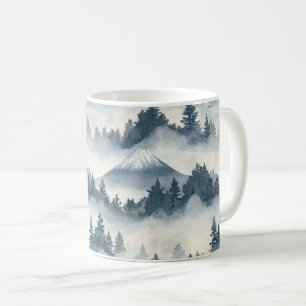 Taza De Café Picos Brumosos – Paisaje Montañoso Acuarela (2)