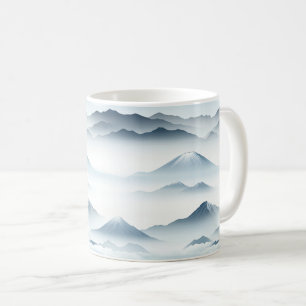 Taza De Café Picos Brumosos – Paisaje Montañoso Acuarela (4)