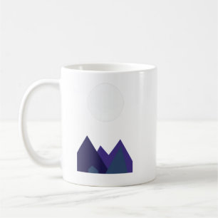 Taza De Café Picos de Medianoche: Paisaje de Montañas Vectorial