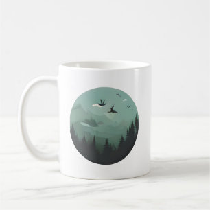 Taza De Café Picos esmeraldas y aves en alza