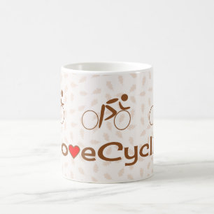 Taza De Café Pictograma marrón de ciclismo de amor