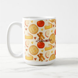 Taza De Café Pie De Apple E Ingredientes Antiguos