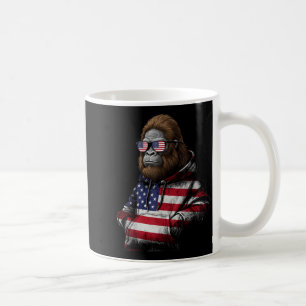 Taza De Café Pie grande bandera americana Sasquatch patriota 4 