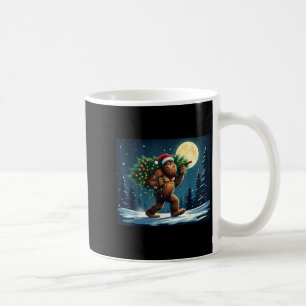 Taza De Café Pie grande con árbol de Navidad Sasquatch vacacion