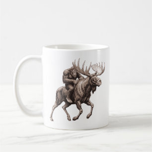 Taza De Café Pie Grande montando alce