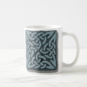 Taza De Café Piedra cuadrada del nudo 4 célticos