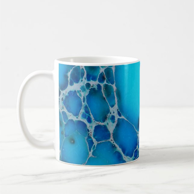 Taza De Café Piedra curativa azul tropical brillante del jaspe (Izquierda)
