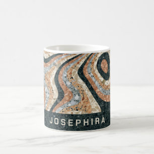 Taza De Café Piedra de Cuarzo Abstracta Vintage Personalizada N