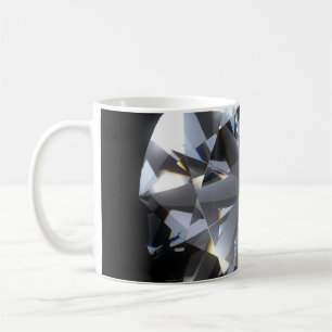 Taza De Café Piedra de diamante: destello del espacio negro.