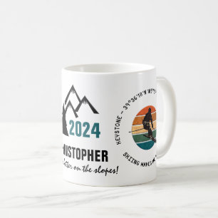 Taza De Café Piedra de esquí, Colorado - Esquiador masculino, t