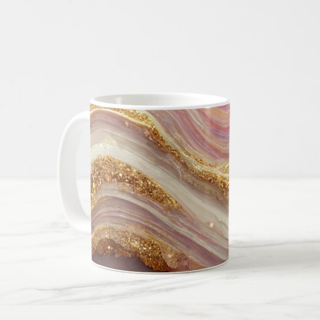 Taza De Café Piedra de Geode Agate rosa (Anverso izquierdo)