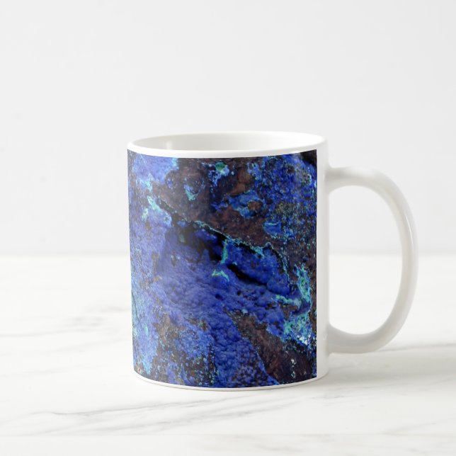 Taza De Café Piedra de mármol azul elegante (Derecha)