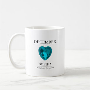 Taza De Café Piedra de nacimiento de diciembre Nombre de cumple