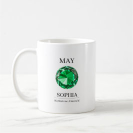 Taza De Café Piedra de nacimiento de mayo Cumpleaños Nombre Esm
