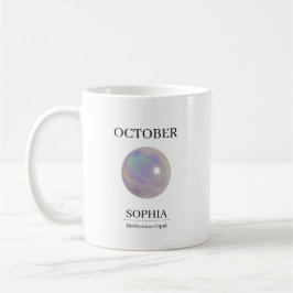 Taza De Café Piedra de nacimiento de octubre Nombre de cumpleañ