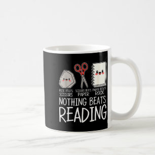 Taza De Café Piedra papel tijera nada supera leer libro