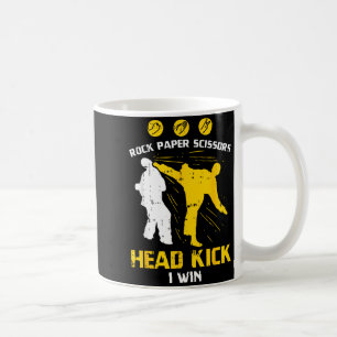 Taza De Café Piedra Papel Tijera Patada en la Cabeza Gano Taekw