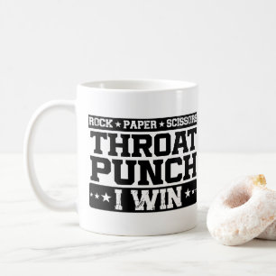 Taza De Café Piedra Papel Tijeras Puñetazo en la Garganta Gano,