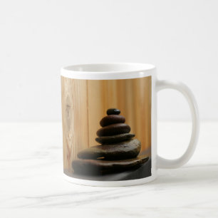 Taza De Café Piedras y madera de la meditación del mojón
