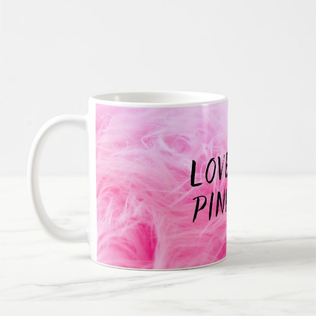 Taza De Café Piel de Faux del último Hot Pink Fuzzy (Izquierda)