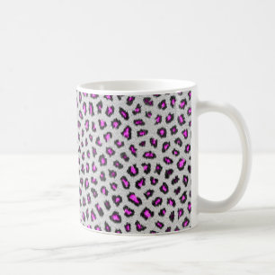 Taza De Café Piel de leopardo blanca y rosa